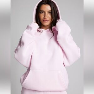 Comfrt Size Small Minimalist Hoodie Powder Pink Pullover Sweatshirt